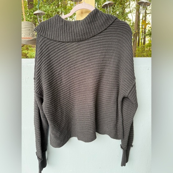 Free People Black Ribbed Sweater - Picture 5 of 6